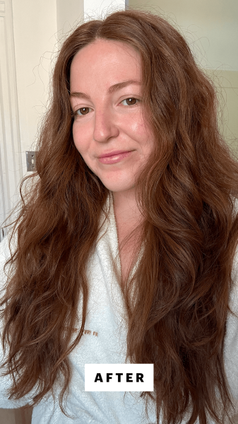 Allure senior staff writer Elizabeth Gulino after using the Krastase Gloss Absolu Shampoo